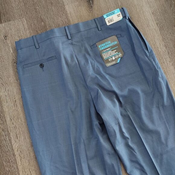 NWT Savane Dress Pants Expandable Waist Vintage Indigo Straight Fit Mens 40 x 36 - Picture 6 of 12